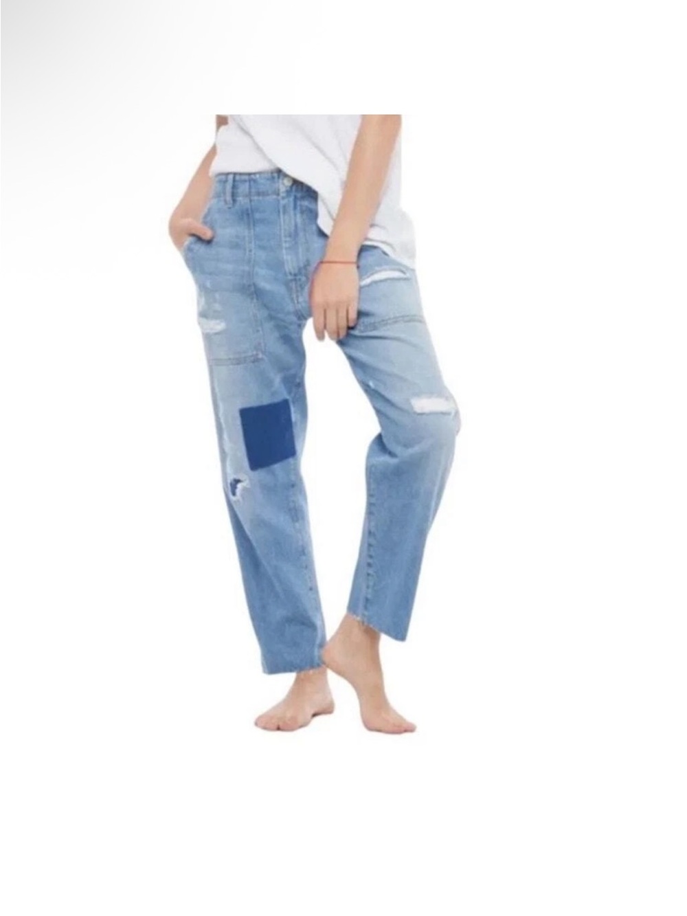 Free People Sandrine Rose Patch denim jeans size 26  👖